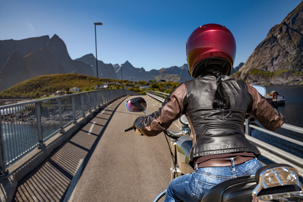 Biker Girl Rides On Road In Norway 2023 11 27 05 25 17 Utc